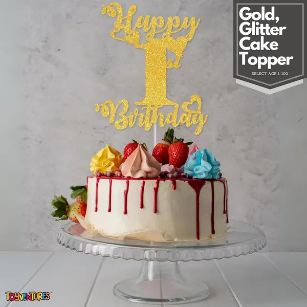 Gold_First_Happy_Birthday_Cake_Topper_|_Glitter_Gold_Cake_Topper_For_Birthday_|_Reusable_&_Elegant_Cake_Décor_For_Girls,_Boys,_Adults_|_Pre-Assembled_Cake_Decoration_Topper