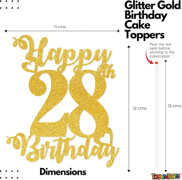 Gold_Happy_28Th_Birthday_Cake_Topper_|_Glitter_Gold_Cake_Topper_For_Birthday_|_Reusable_&_Elegant_Cake_Décor_For_Girls,_Boys,_Adults_|_Pre-Assembled_Cake_Decoration_Topper