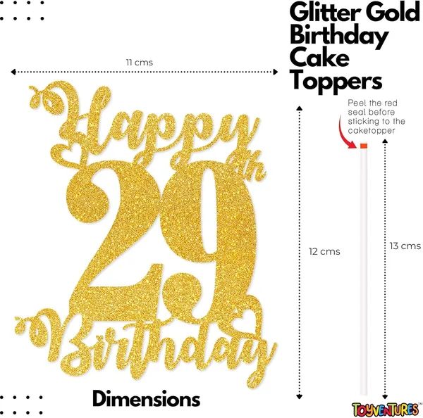 Gold_Happy_29Th_Birthday_Cake_Topper_|_Glitter_Gold_Cake_Topper_For_Birthday_|_Reusable_&_Elegant_Cake_Décor_For_Girls,_Boys,_Adults_|_Pre-Assembled_Cake_Decoration_Topper