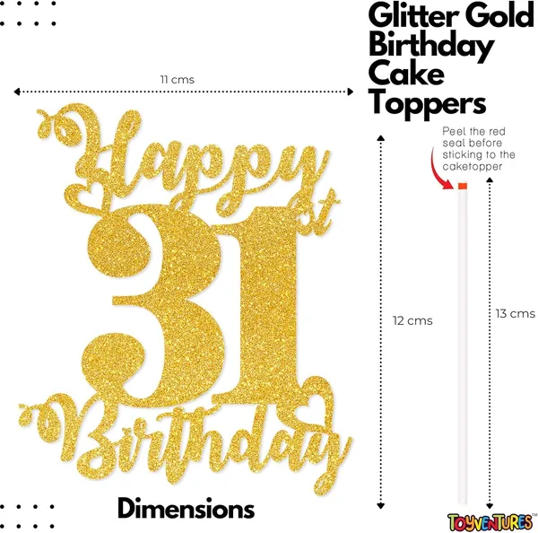 Gold_Happy_31St_Birthday_Cake_Topper_|_Glitter_Gold_Cake_Topper_For_Birthday_|_Reusable_&_Elegant_Cake_Décor_For_Girls,_Boys,_Adults_|_Pre-Assembled_Cake_Decoration_Topper