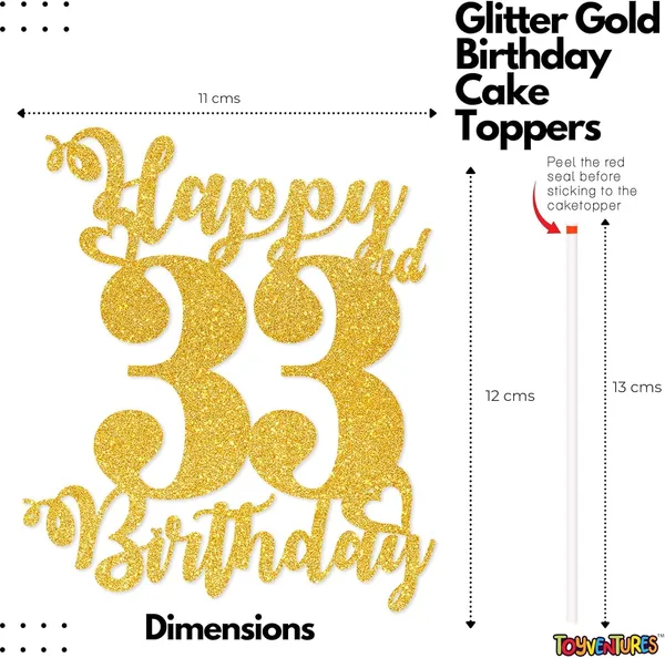 Gold_Happy_33Rd_Birthday_Cake_Topper_|_Glitter_Gold_Cake_Topper_For_Birthday_|_Reusable_&_Elegant_Cake_Décor_For_Girls,_Boys,_Adults_|_Pre-Assembled_Cake_Decoration_Topper