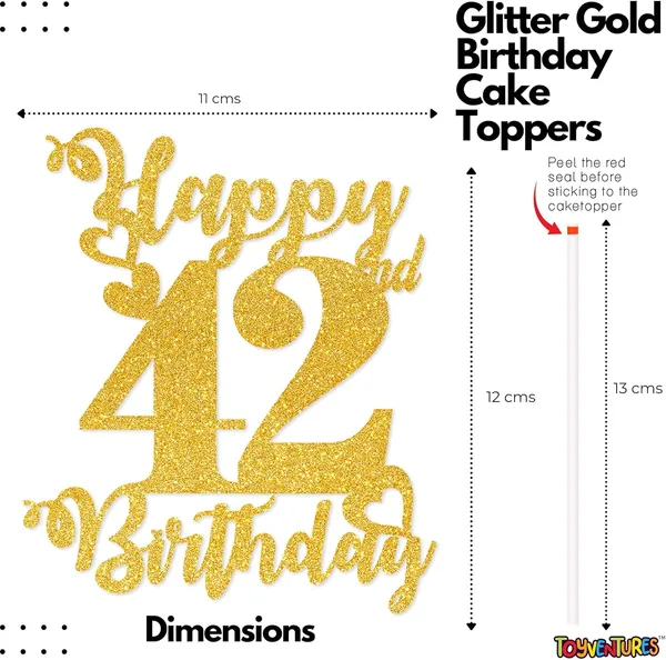 Gold_Happy_42Nd_Birthday_Cake_Topper_|_Glitter_Gold_Cake_Topper_For_Birthday_|_Reusable_&_Elegant_Cake_Décor_For_Girls,_Boys,_Adults_|_Pre-Assembled_Cake_Decoration_Topper