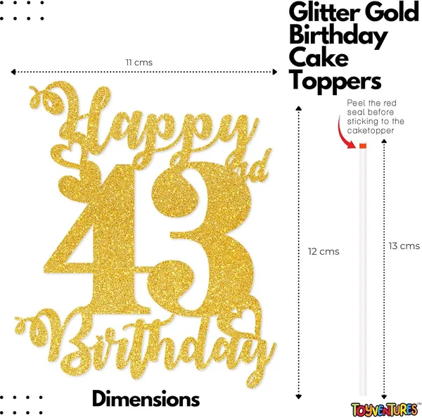 Gold_Happy_43Rd_Birthday_Cake_Topper_|_Glitter_Gold_Cake_Topper_For_Birthday_|_Reusable_&_Elegant_Cake_Décor_For_Girls,_Boys,_Adults_|_Pre-Assembled_Cake_Decoration_Topper