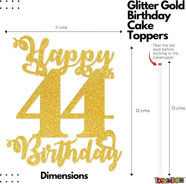 Gold_Happy_44Rth_Birthday_Cake_Topper_|_Glitter_Gold_Cake_Topper_For_Birthday_|_Reusable_&_Elegant_Cake_Décor_For_Girls,_Boys,_Adults_|_Pre-Assembled_Cake_Decoration_Topper