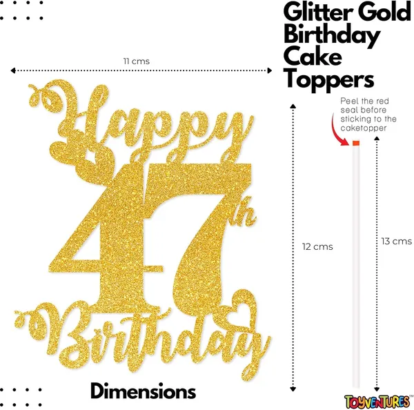 Gold_Happy_47Th_Birthday_Cake_Topper_|_Glitter_Gold_Cake_Topper_For_Birthday_|_Reusable_&_Elegant_Cake_Décor_For_Girls,_Boys,_Adults_|_Pre-Assembled_Cake_Decoration_Topper