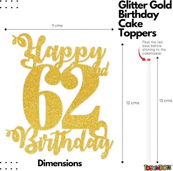 Gold_Happy_62Nd_Birthday_Cake_Topper_|_Glitter_Gold_Cake_Topper_For_Birthday_|_Reusable_&_Elegant_Cake_Décor_For_Girls,_Boys,_Adults_|_Pre-Assembled_Cake_Decoration_Topper