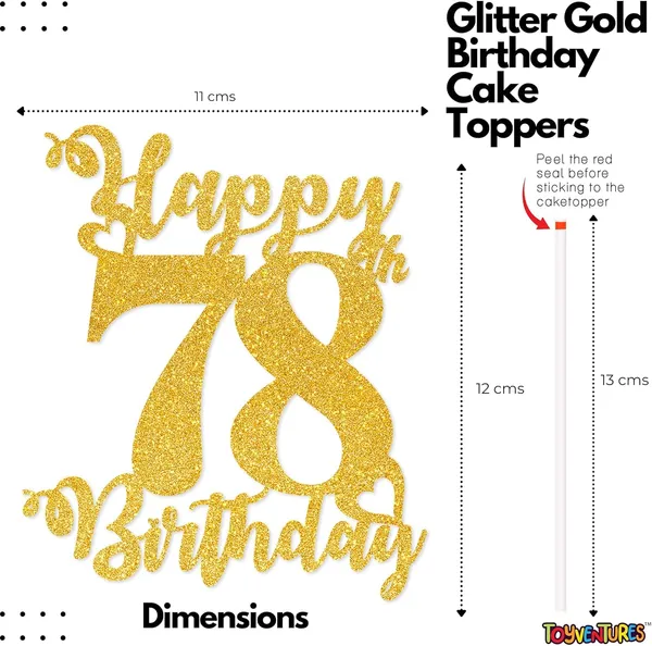 Gold_Happy_78Th_Birthday_Cake_Topper_|_Glitter_Gold_Cake_Topper_For_Birthday_|_Reusable_&_Elegant_Cake_Décor_For_Girls,_Boys,_Adults_|_Pre-Assembled_Cake_Decoration_Topper