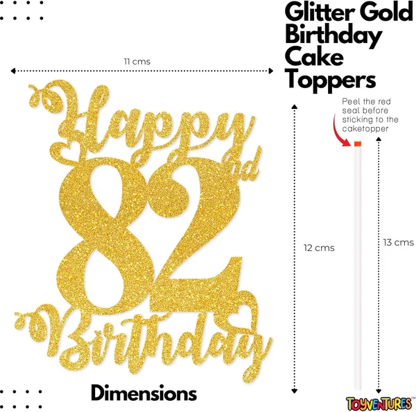Gold_Happy_82Nd_Birthday_Cake_Topper_|_Glitter_Gold_Cake_Topper_For_Birthday_|_Reusable_&_Elegant_Cake_Décor_For_Girls,_Boys,_Adults_|_Pre-Assembled_Cake_Decoration_Topper