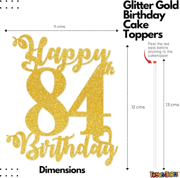 Gold_Happy_84Th_Birthday_Cake_Topper_|_Glitter_Gold_Cake_Topper_For_Birthday_|_Reusable_&_Elegant_Cake_Décor_For_Girls,_Boys,_Adults_|_Pre-Assembled_Cake_Decoration_Topper