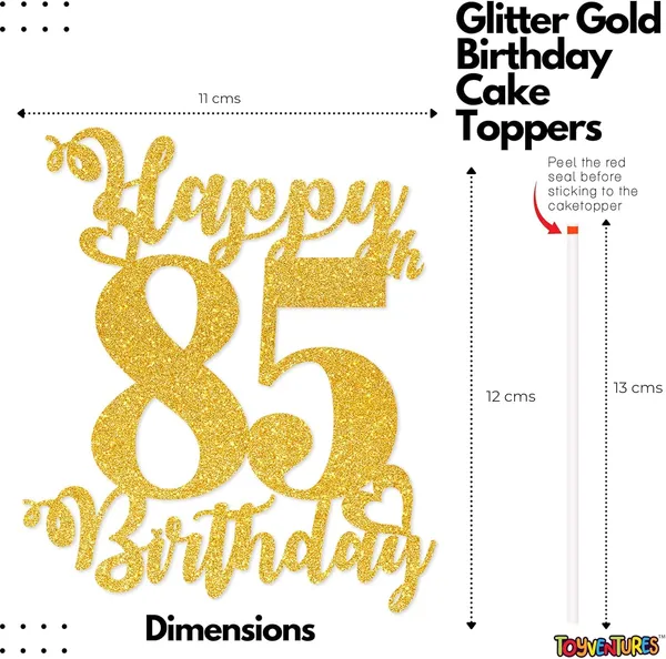 Gold_Happy_85Th_Birthday_Cake_Topper_|_Glitter_Gold_Cake_Topper_For_Birthday_|_Reusable_&_Elegant_Cake_Décor_For_Girls,_Boys,_Adults_|_Pre-Assembled_Cake_Decoration_Topper