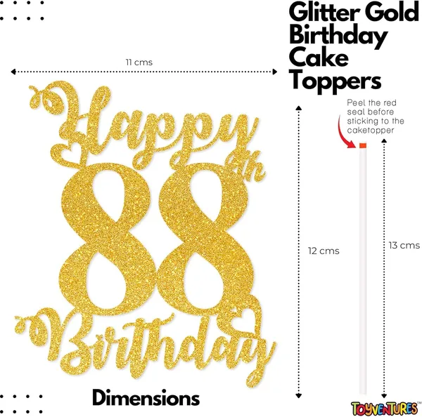 Gold_Happy_88Th_Birthday_Cake_Topper_|_Glitter_Gold_Cake_Topper_For_Birthday_|_Reusable_&_Elegant_Cake_Décor_For_Girls,_Boys,_Adults_|_Pre-Assembled_Cake_Decoration_Topper