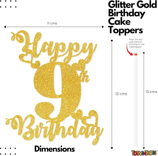 Gold_Happy_Nineth_Birthday_Cake_Topper_|_Glitter_Gold_Cake_Topper_For_Birthday_|_Reusable_&_Elegant_Cake_Décor_For_Girls,_Boys,_Adults_|_Pre-Assembled_Cake_Decoration_Topper