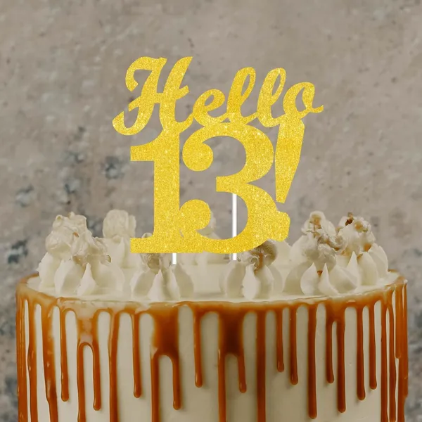 Gold_Hello_13_Cake_Topper_|_Gold_Glitter_Birthday_Cake_Topper_For_Women_&_Men_|_Elegant_13Th_Celebration_Decoration_For_Milestone_Parties_|_Reusable_Cake_Decor