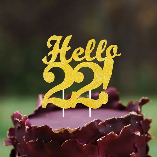 Gold_Hello_22_Cake_Topper_|_Gold_Glitter_Birthday_Cake_Topper_For_Women_&_Men_|_Elegant_22Nd_Celebration_Decoration_For_Milestone_Parties_|_Reusable_Cake_Decor