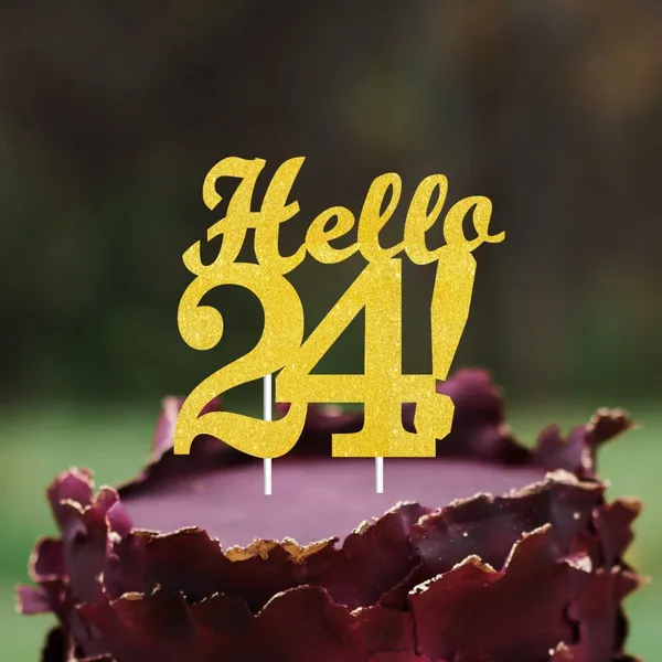 Gold_Hello_24_Cake_Topper_|_Gold_Glitter_Birthday_Cake_Topper_For_Women_&_Men_|_Elegant_24Th_Celebration_Decoration_For_Milestone_Parties_|_Reusable_Cake_Decor