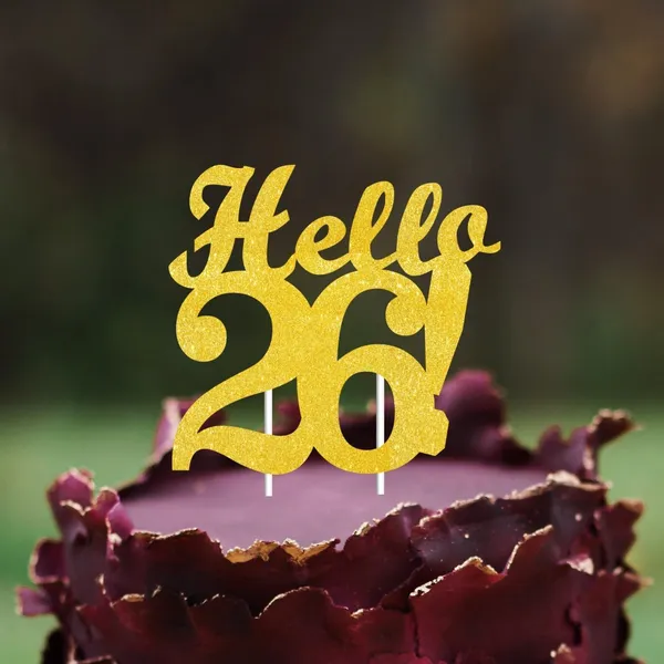 Gold_Hello_26_Cake_Topper_|_Gold_Glitter_Birthday_Cake_Topper_For_Women_&_Men_|_Elegant_26Th_Celebration_Decoration_For_Milestone_Parties_|_Reusable_Cake_Decor