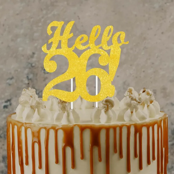 Gold_Hello_26_Cake_Topper_|_Gold_Glitter_Birthday_Cake_Topper_For_Women_&_Men_|_Elegant_26Th_Celebration_Decoration_For_Milestone_Parties_|_Reusable_Cake_Decor
