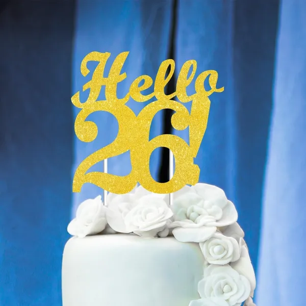Gold_Hello_26_Cake_Topper_|_Gold_Glitter_Birthday_Cake_Topper_For_Women_&_Men_|_Elegant_26Th_Celebration_Decoration_For_Milestone_Parties_|_Reusable_Cake_Decor