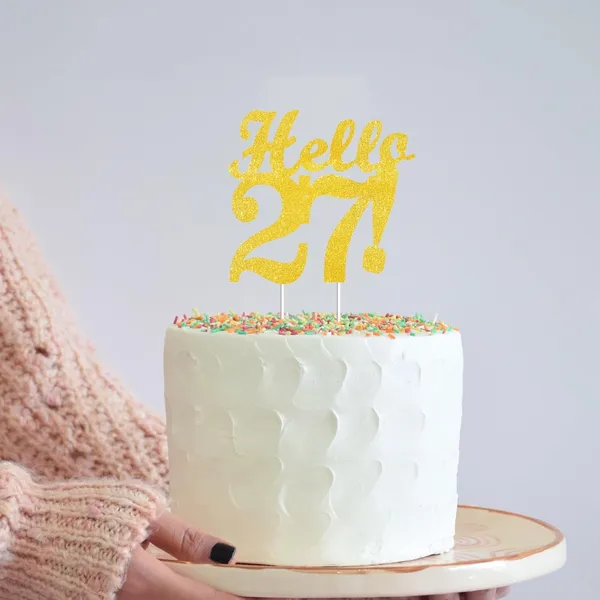 Gold_Hello_27_Cake_Topper_|_Gold_Glitter_Birthday_Cake_Topper_For_Women_&_Men_|_Elegant_27Th_Celebration_Decoration_For_Milestone_Parties_|_Reusable_Cake_Decor