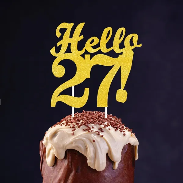 Gold_Hello_27_Cake_Topper_|_Gold_Glitter_Birthday_Cake_Topper_For_Women_&_Men_|_Elegant_27Th_Celebration_Decoration_For_Milestone_Parties_|_Reusable_Cake_Decor