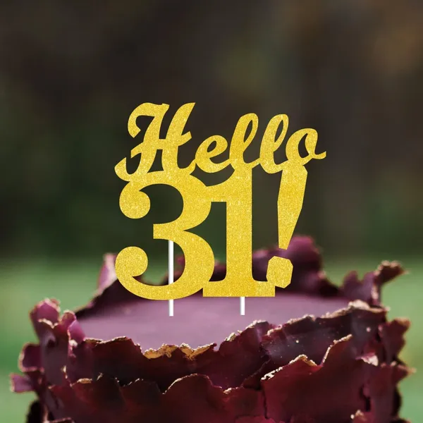Gold_Hello_31_Cake_Topper_|_Gold_Glitter_Birthday_Cake_Topper_For_Women_&_Men_|_Elegant_31St_Celebration_Decoration_For_Milestone_Parties_|_Reusable_Cake_Decor