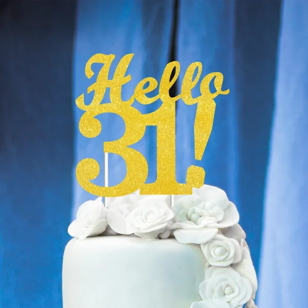 Gold_Hello_31_Cake_Topper_|_Gold_Glitter_Birthday_Cake_Topper_For_Women_&_Men_|_Elegant_31St_Celebration_Decoration_For_Milestone_Parties_|_Reusable_Cake_Decor