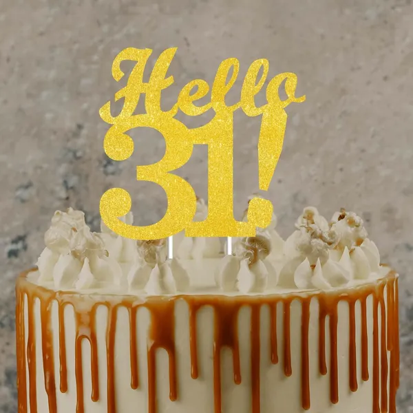Gold_Hello_31_Cake_Topper_|_Gold_Glitter_Birthday_Cake_Topper_For_Women_&_Men_|_Elegant_31St_Celebration_Decoration_For_Milestone_Parties_|_Reusable_Cake_Decor
