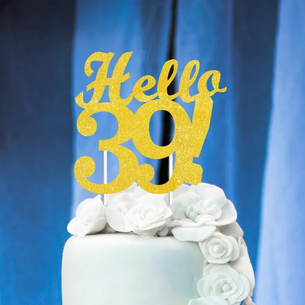 Gold_Hello_39_Cake_Topper_|_Gold_Glitter_Birthday_Cake_Topper_For_Women_&_Men_|_Elegant_39Th_Celebration_Decoration_For_Milestone_Parties_|_Reusable_Cake_Decor