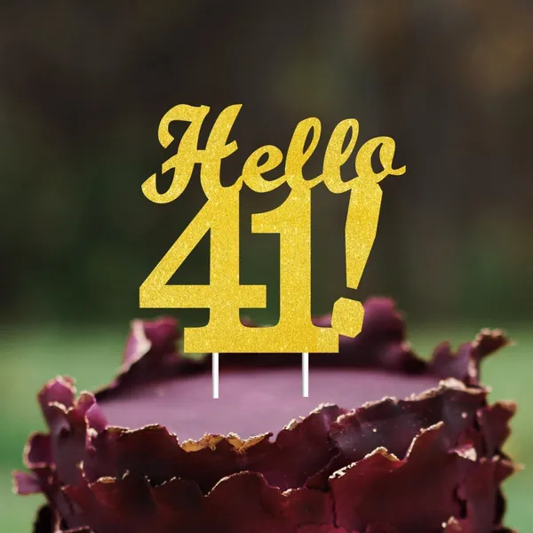Gold_Hello_41_Cake_Topper_|_Gold_Glitter_Birthday_Cake_Topper_For_Women_&_Men_|_Elegant_41St_Celebration_Decoration_For_Milestone_Parties_|_Reusable_Cake_Decor