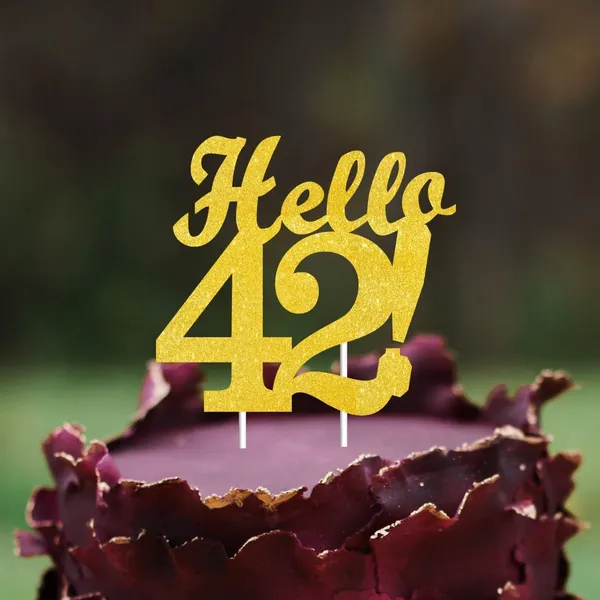 Gold_Hello_42_Cake_Topper_|_Gold_Glitter_Birthday_Cake_Topper_For_Women_&_Men_|_Elegant_42Nd_Celebration_Decoration_For_Milestone_Parties_|_Reusable_Cake_Decor