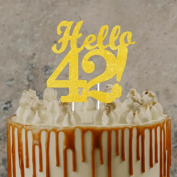 Gold_Hello_42_Cake_Topper_|_Gold_Glitter_Birthday_Cake_Topper_For_Women_&_Men_|_Elegant_42Nd_Celebration_Decoration_For_Milestone_Parties_|_Reusable_Cake_Decor