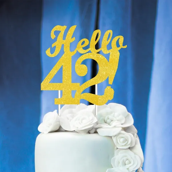 Gold_Hello_42_Cake_Topper_|_Gold_Glitter_Birthday_Cake_Topper_For_Women_&_Men_|_Elegant_42Nd_Celebration_Decoration_For_Milestone_Parties_|_Reusable_Cake_Decor