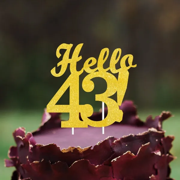 Gold_Hello_43_Cake_Topper_|_Gold_Glitter_Birthday_Cake_Topper_For_Women_&_Men_|_Elegant_43Rd_Celebration_Decoration_For_Milestone_Parties_|_Reusable_Cake_Decor