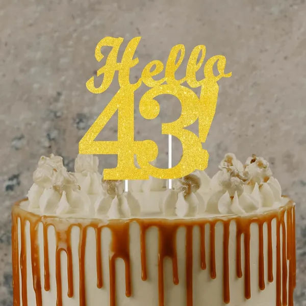 Gold_Hello_43_Cake_Topper_|_Gold_Glitter_Birthday_Cake_Topper_For_Women_&_Men_|_Elegant_43Rd_Celebration_Decoration_For_Milestone_Parties_|_Reusable_Cake_Decor