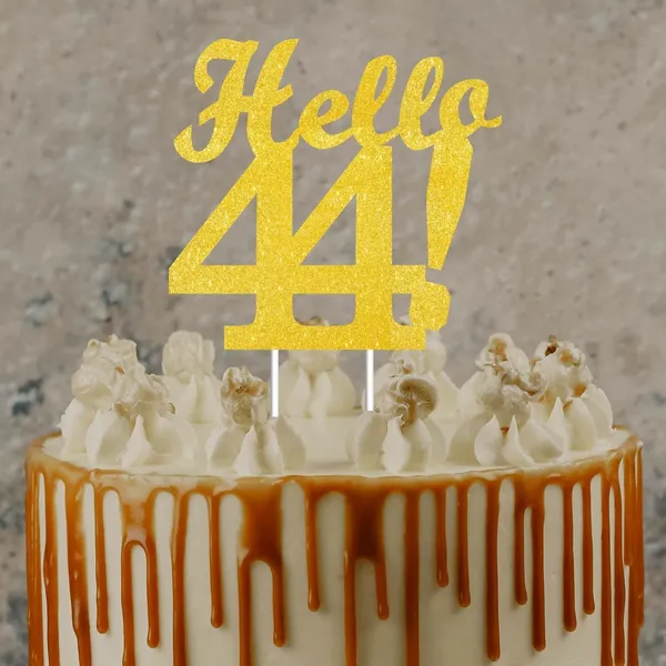 Gold_Hello_44_Cake_Topper_|_Gold_Glitter_Birthday_Cake_Topper_For_Women_&_Men_|_Elegant_44Th_Celebration_Decoration_For_Milestone_Parties_|_Reusable_Cake_Decor