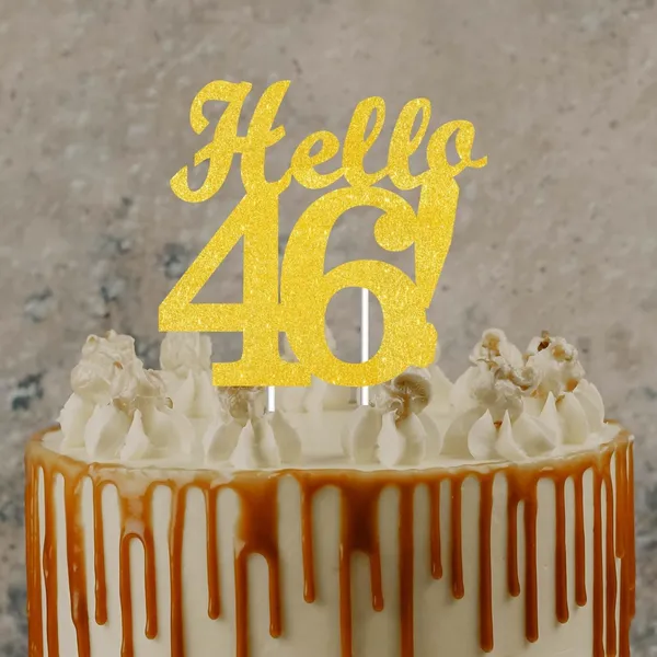 Gold_Hello_46_Cake_Topper_|_Gold_Glitter_Birthday_Cake_Topper_For_Women_&_Men_|_Elegant_46Th_Celebration_Decoration_For_Milestone_Parties_|_Reusable_Cake_Decor