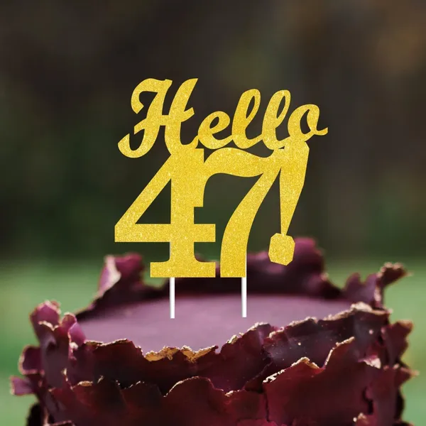 Gold_Hello_47_Cake_Topper_|_Gold_Glitter_Birthday_Cake_Topper_For_Women_&_Men_|_Elegant_47Th_Celebration_Decoration_For_Milestone_Parties_|_Reusable_Cake_Decor
