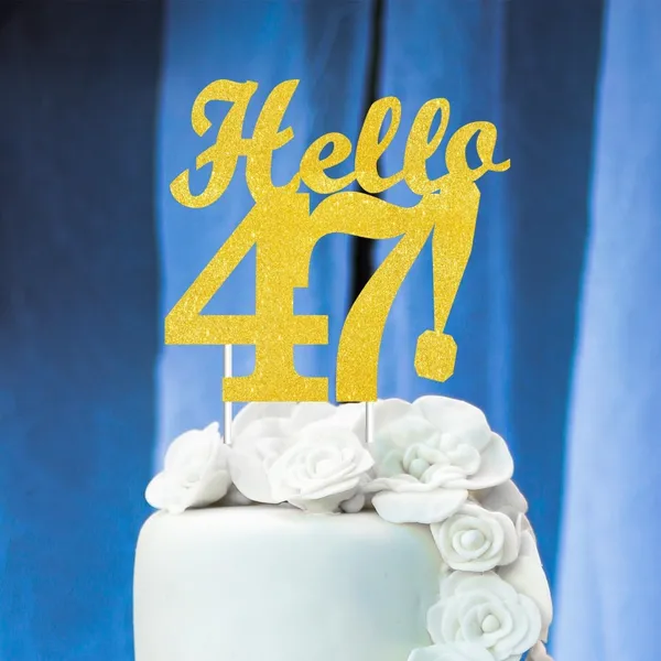 Gold_Hello_47_Cake_Topper_|_Gold_Glitter_Birthday_Cake_Topper_For_Women_&_Men_|_Elegant_47Th_Celebration_Decoration_For_Milestone_Parties_|_Reusable_Cake_Decor