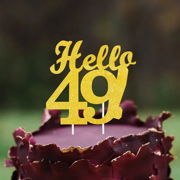 Gold_Hello_49_Cake_Topper_|_Gold_Glitter_Birthday_Cake_Topper_For_Women_&_Men_|_Elegant_49Th_Celebration_Decoration_For_Milestone_Parties_|_Reusable_Cake_Decor