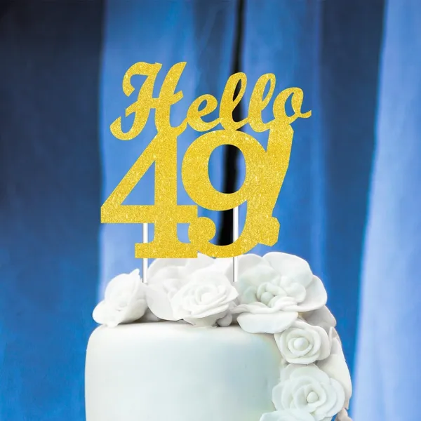 Gold_Hello_49_Cake_Topper_|_Gold_Glitter_Birthday_Cake_Topper_For_Women_&_Men_|_Elegant_49Th_Celebration_Decoration_For_Milestone_Parties_|_Reusable_Cake_Decor