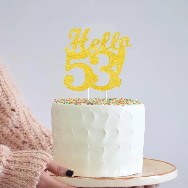 Gold_Hello_53_Cake_Topper_|_Gold_Glitter_Birthday_Cake_Topper_For_Women_&_Men_|_Elegant_53Rd_Celebration_Decoration_For_Milestone_Parties_|_Reusable_Cake_Decor