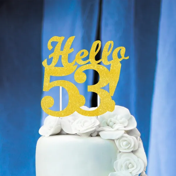 Gold_Hello_53_Cake_Topper_|_Gold_Glitter_Birthday_Cake_Topper_For_Women_&_Men_|_Elegant_53Rd_Celebration_Decoration_For_Milestone_Parties_|_Reusable_Cake_Decor