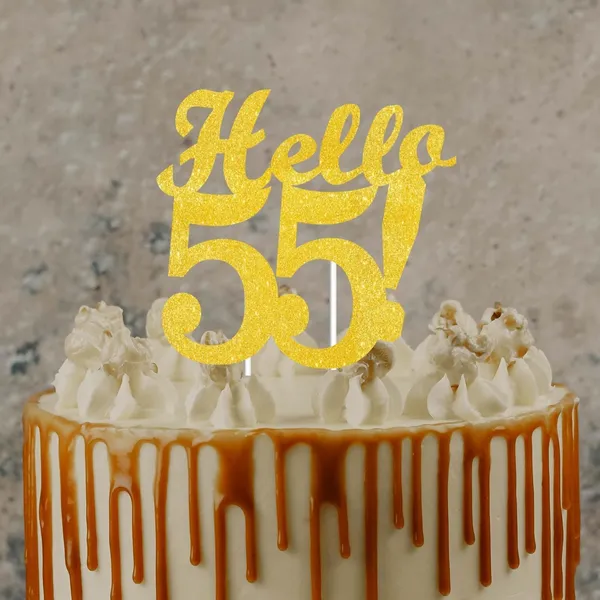 Gold_Hello_55_Cake_Topper_|_Gold_Glitter_Birthday_Cake_Topper_For_Women_&_Men_|_Elegant_55Th_Celebration_Decoration_For_Milestone_Parties_|_Reusable_Cake_Decor