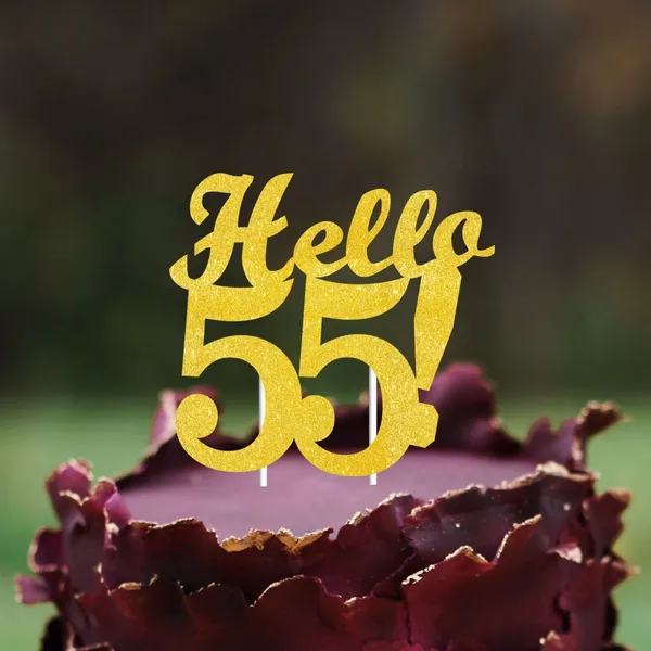 Gold_Hello_55_Cake_Topper_|_Gold_Glitter_Birthday_Cake_Topper_For_Women_&_Men_|_Elegant_55Th_Celebration_Decoration_For_Milestone_Parties_|_Reusable_Cake_Decor