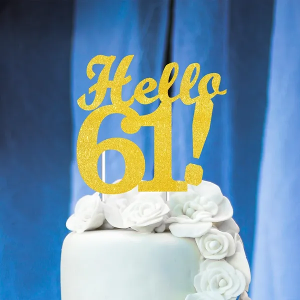 Gold_Hello_61_Cake_Topper_|_Gold_Glitter_Birthday_Cake_Topper_For_Women_&_Men_|_Elegant_61St_Celebration_Decoration_For_Milestone_Parties_|_Reusable_Cake_Decor