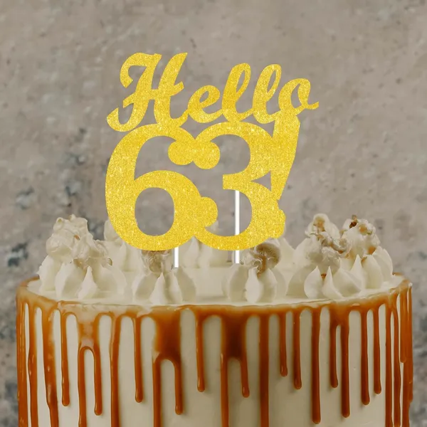 Gold_Hello_63_Cake_Topper_|_Gold_Glitter_Birthday_Cake_Topper_For_Women_&_Men_|_Elegant_63Rd_Celebration_Decoration_For_Milestone_Parties_|_Reusable_Cake_Decor