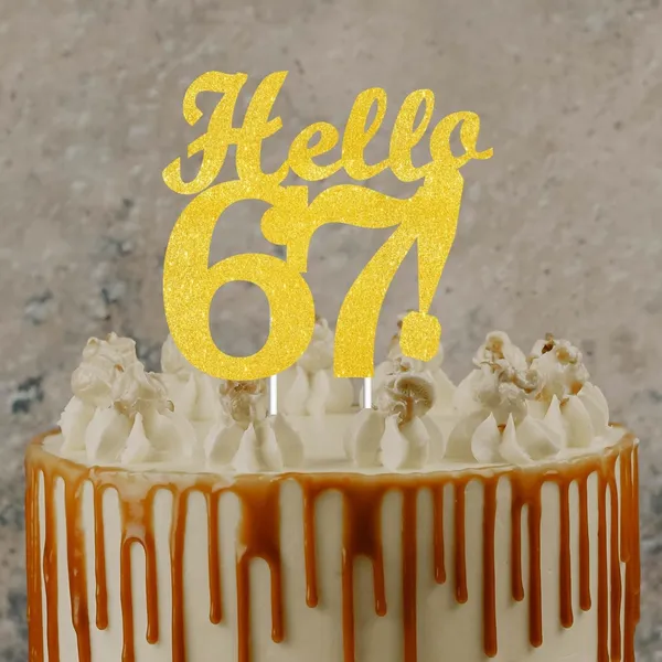 Gold_Hello_67_Cake_Topper_|_Gold_Glitter_Birthday_Cake_Topper_For_Women_&_Men_|_Elegant_67Th_Celebration_Decoration_For_Milestone_Parties_|_Reusable_Cake_Decor