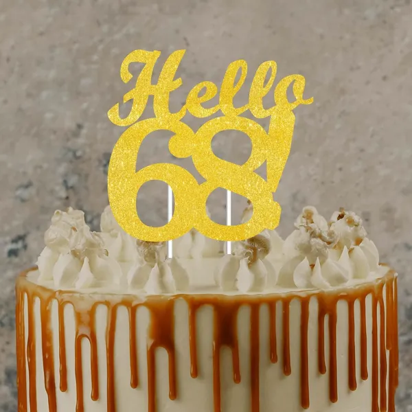 Gold_Hello_68_Cake_Topper_|_Gold_Glitter_Birthday_Cake_Topper_For_Women_&_Men_|_Elegant_68Th_Celebration_Decoration_For_Milestone_Parties_|_Reusable_Cake_Decor