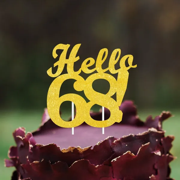 Gold_Hello_68_Cake_Topper_|_Gold_Glitter_Birthday_Cake_Topper_For_Women_&_Men_|_Elegant_68Th_Celebration_Decoration_For_Milestone_Parties_|_Reusable_Cake_Decor