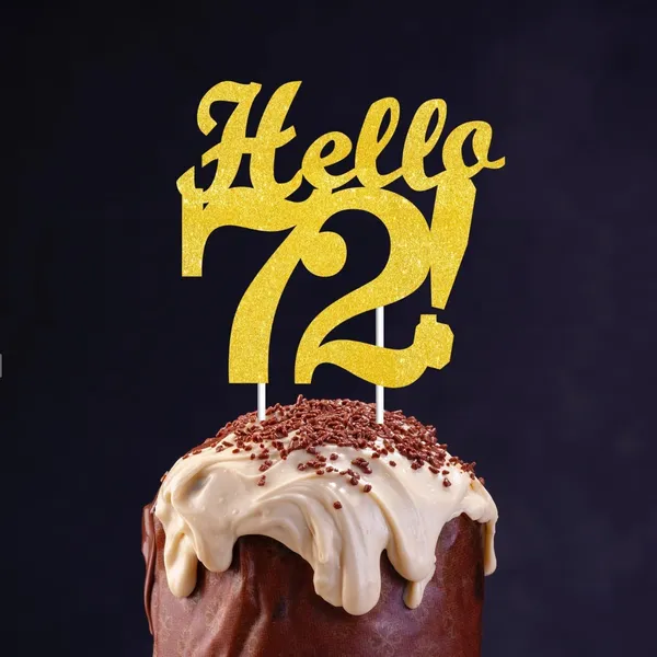Gold_Hello_72_Cake_Topper_|_Gold_Glitter_Birthday_Cake_Topper_For_Women_&_Men_|_Elegant_72Nd_Celebration_Decoration_For_Milestone_Parties_|_Reusable_Cake_Decor